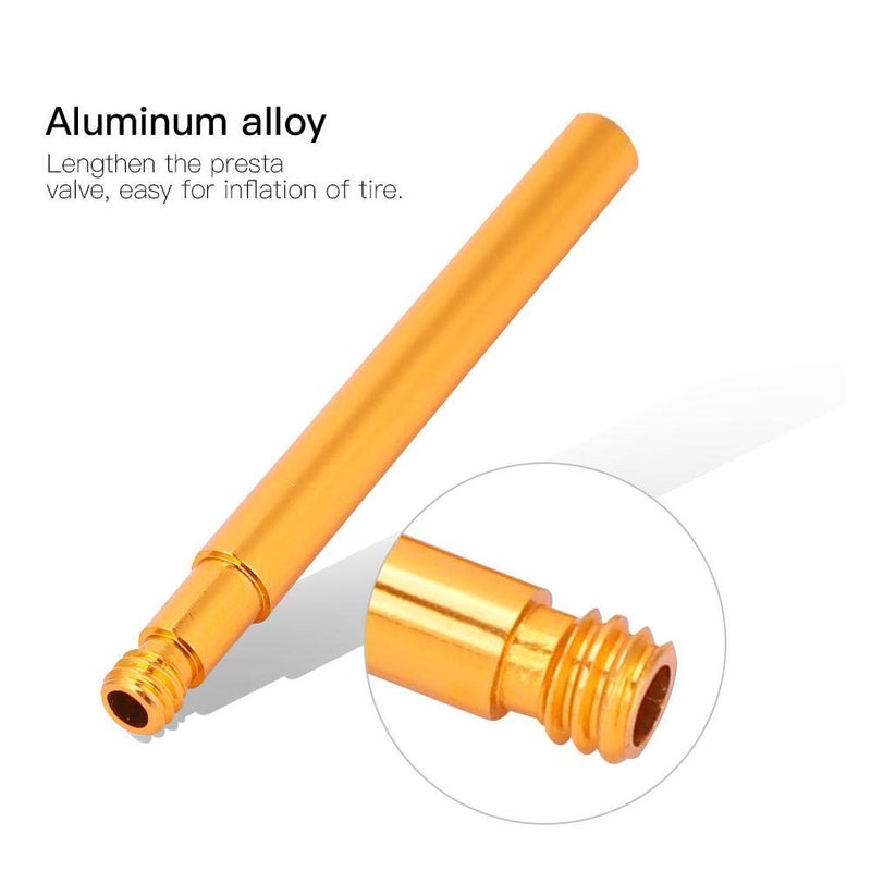 VGEBY 2Pcs Valve Extender, Aluminum Alloy Inner Tire Tube Valve Extender Tire Accessories(Gold) Valve Extenders Valve Extender Valve Extender 40Mm - Image 2